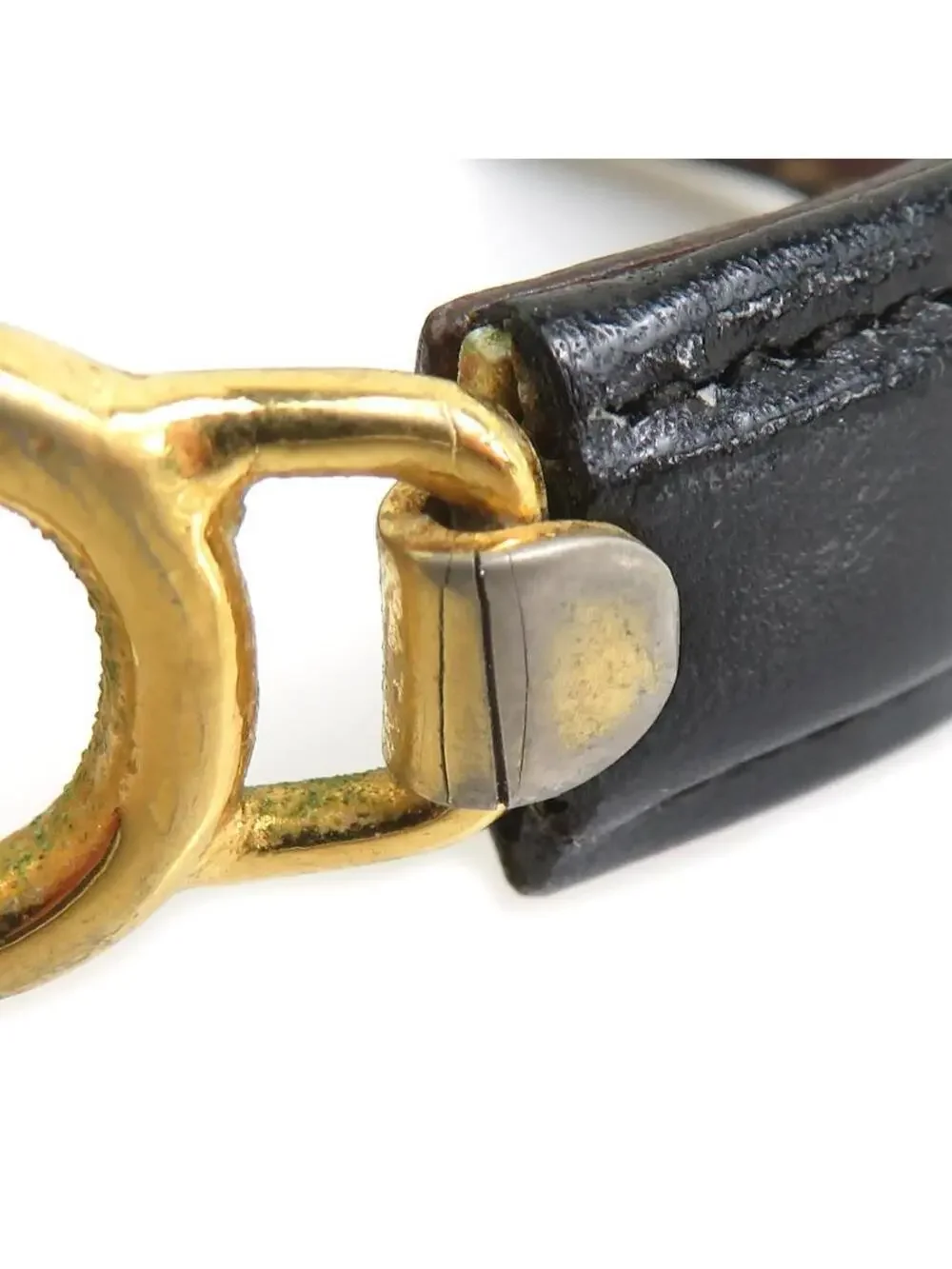 Auth Celine Bracelet Black/Gold #303072C18B